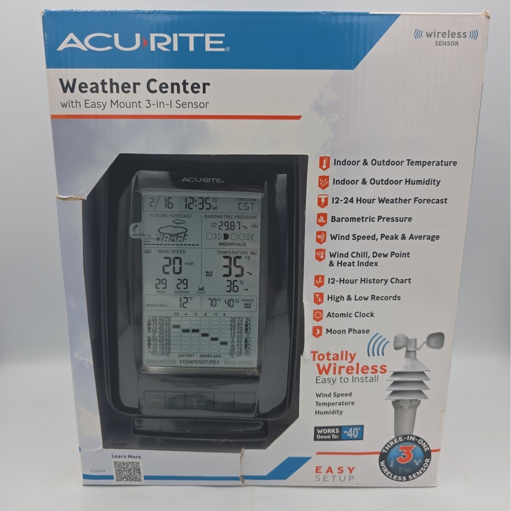 Acu-Rite Wind Weather Center Weather Station 00634A3 Acurite 00634A3